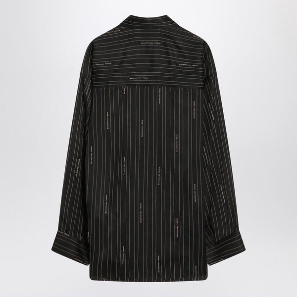 Balenciaga Tops? BALENCIAGA Pinstriped Button-Down Shirt for Women - FW25 Premium Designer Casual Top