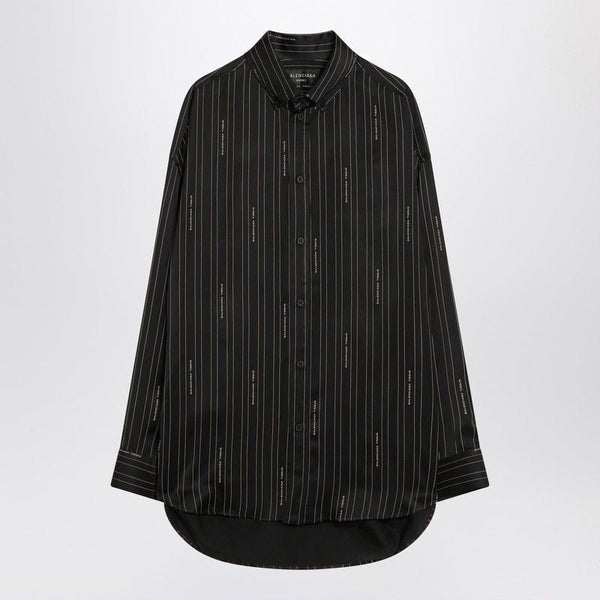 Balenciaga Tops? BALENCIAGA Pinstriped Button-Down Shirt for Women - FW25 Premium Designer Casual Top