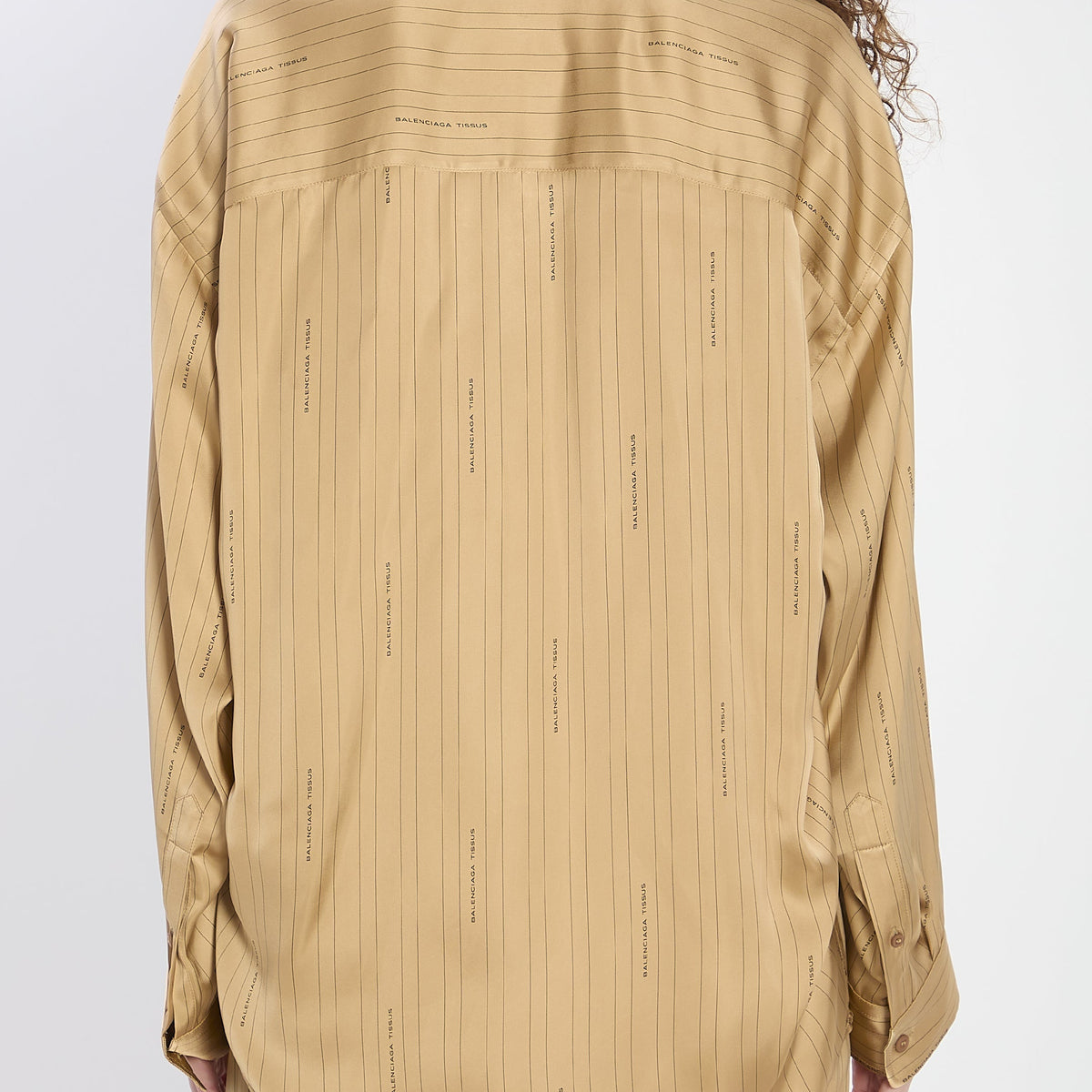 Balenciaga Tops? BALENCIAGA Satin Shirt with Striped Pattern - Relaxed Fit Elegant Everyday Designer Top