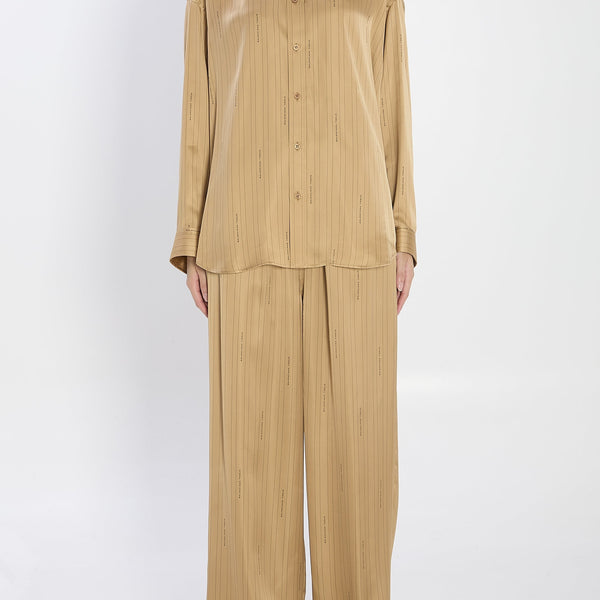 Balenciaga Tops? BALENCIAGA Satin Shirt with Striped Pattern - Relaxed Fit Elegant Everyday Designer Top