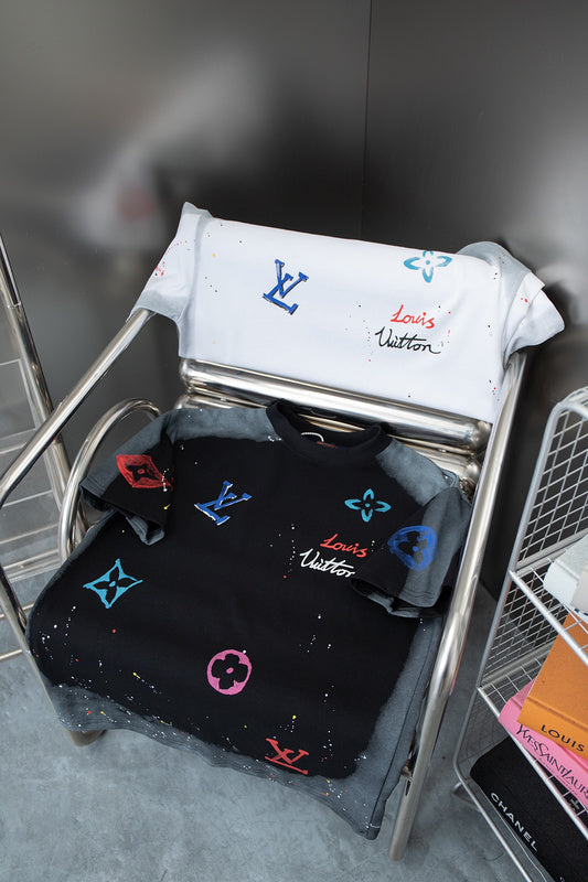 Side profile of Louis Vuitton cotton t-shirt with monogram-inspired silhouette