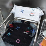Side profile of Louis Vuitton cotton t-shirt with monogram-inspired silhouette