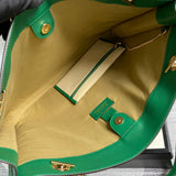 Close-up detail of polished structured women's handbag – women's luxury accessory
