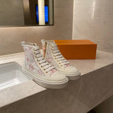 Louis Vuitton Burgundy Combat Boots - Lifestyle Styling Shot