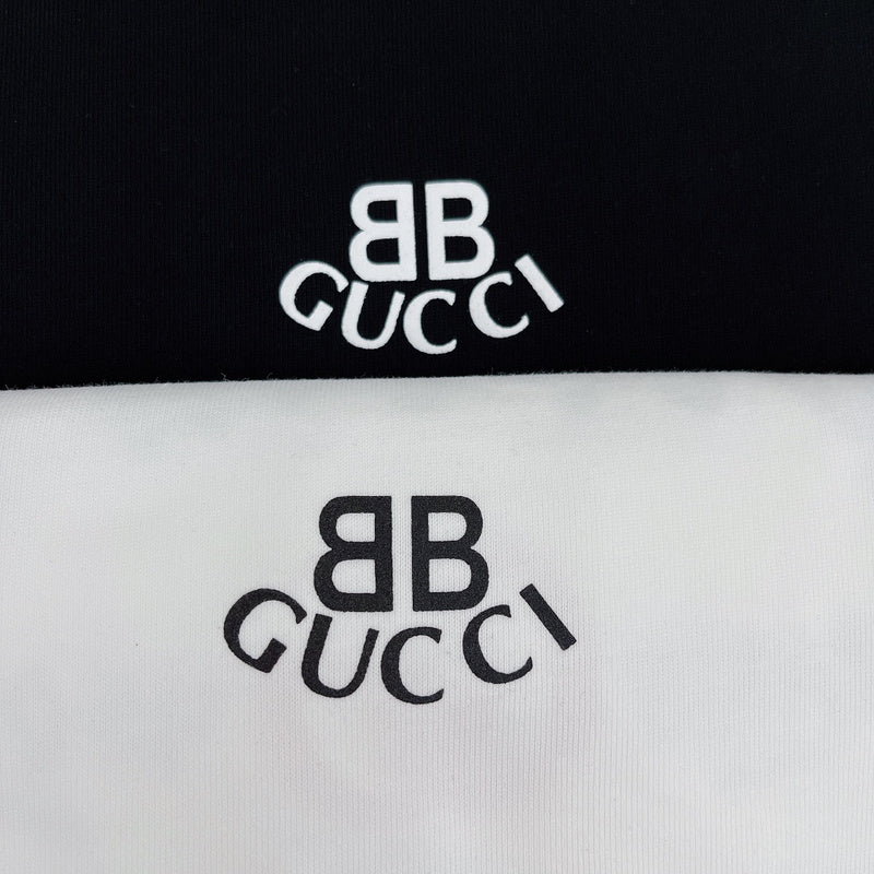 Side profile of Gucci luxury clothing with monogram-inspired silhouette