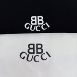Side profile of Gucci luxury clothing with monogram-inspired silhouette