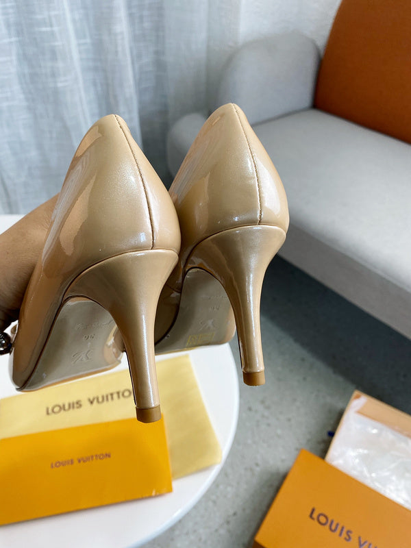 Louis Vuitton luxury shoes detail shot