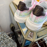 Louis Vuitton luxury shoes detail shot