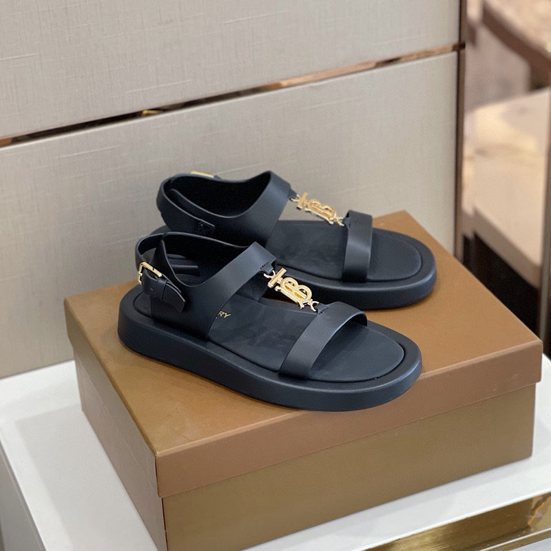 Burberry Chocolate Brown Bow-Detail Flats - Heel Detail View