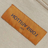 Close-up detail shot of Louis Vuitton cotton t-shirt with label-forward styling