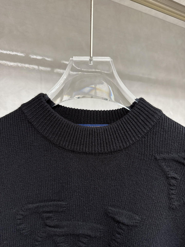 Full styled look of Louis Vuitton luxury clothing with tailored silhouette