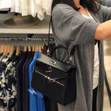 Side view of everyday-ready structured handbag