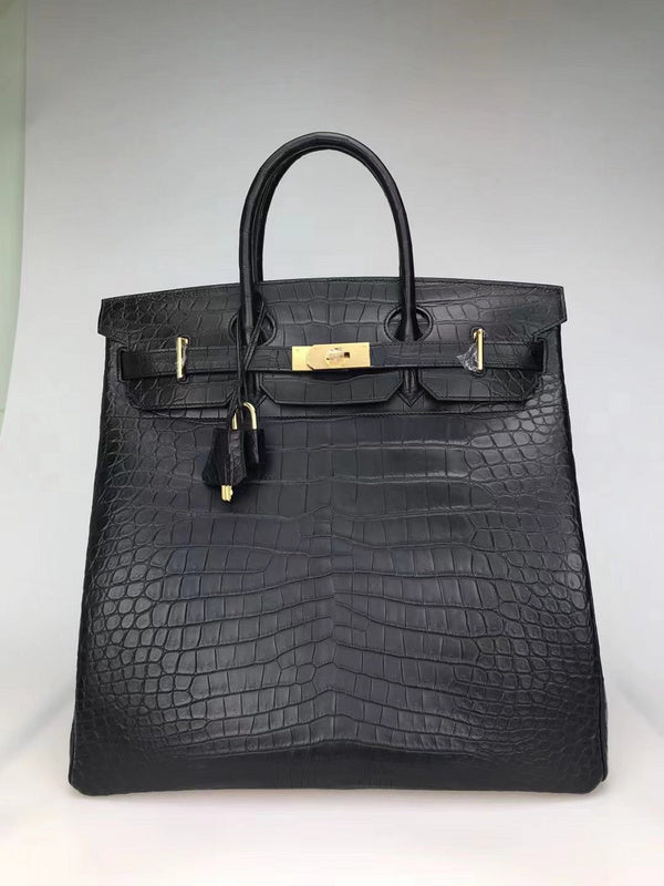 Side view of contemporary structured handbag