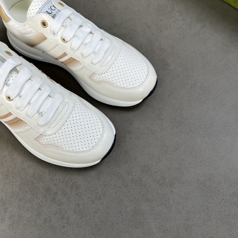 Gucci stone beige luxury sneakers view 4 premium leather build