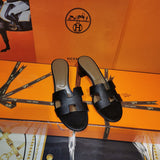 Hermès White Crisscross Strap Sandals - Sole Detail View