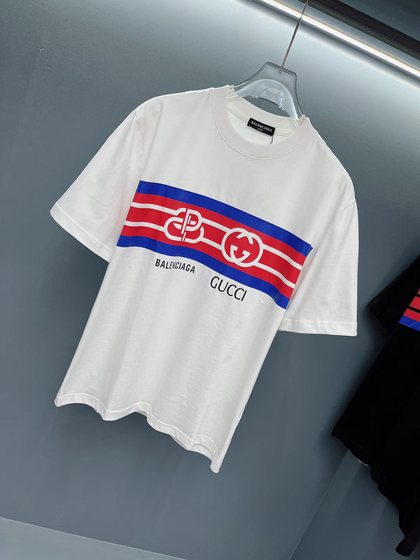 Full styled look of Gucci luxury clothing with monogram-inspired silhouette