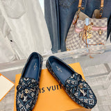 Louis Vuitton Black Classic Ballet Flats - Back View