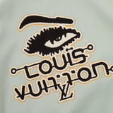 Front view of Louis Vuitton luxury clothing with logo-detail design