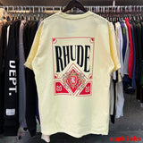 Side profile of Rhude luxury clothing with runway-inspired design