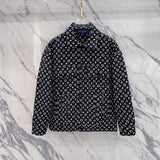 Back view of Louis Vuitton luxury clothing with label-forward styling