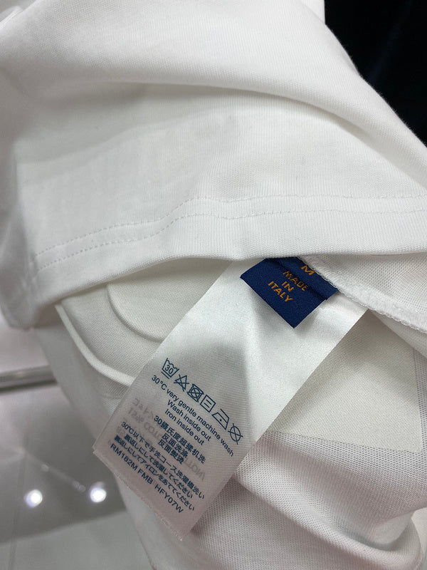 Front view of Louis Vuitton cotton t-shirt with runway-inspired design