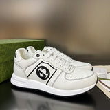 Gucci Luxury sneakers in clean off-white premium leather build front view
