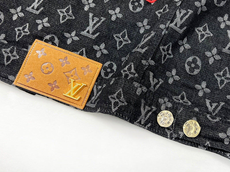 Full styled look of Louis Vuitton luxury clothing with signature branding
