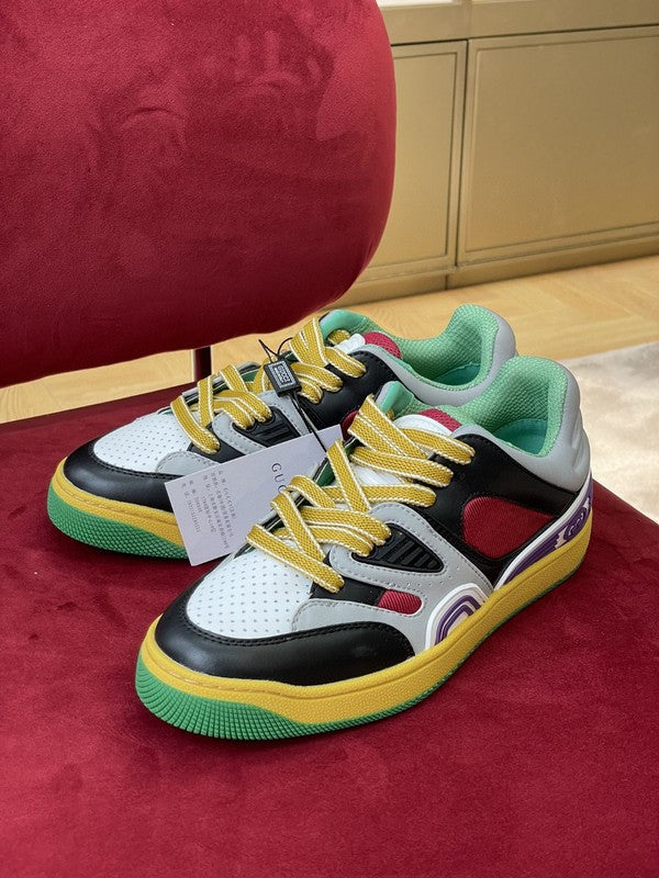 Gucci two-tone luxury sneakers view 8 signature lace-up style