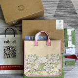 Side view of balanced structured handbag