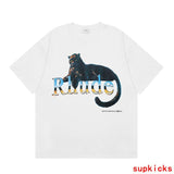 Front view of Rhude luxury clothing with logo-detail design