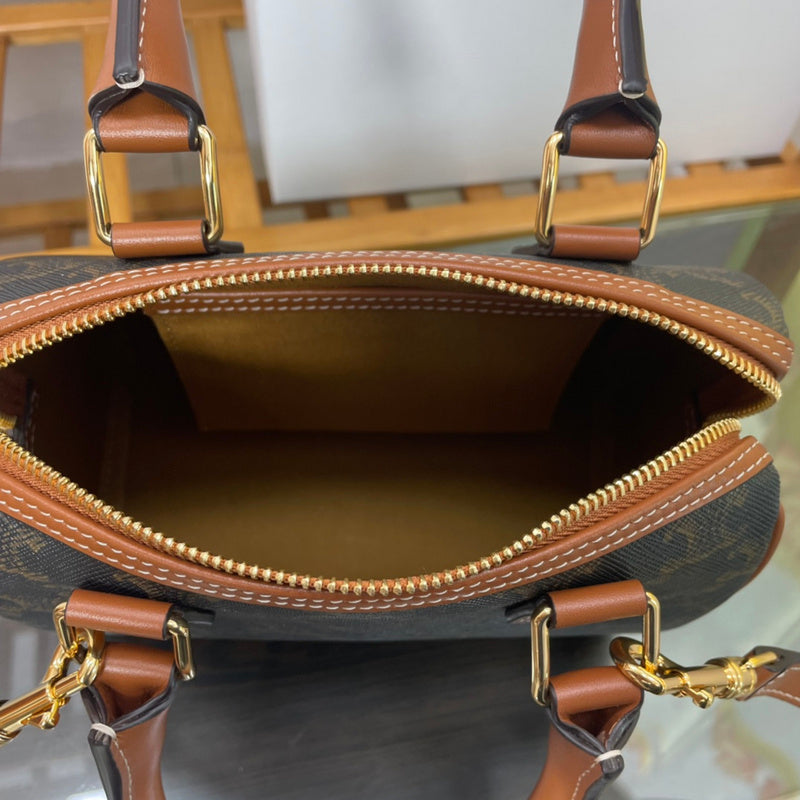 Top view of sleek refined women's handbag – women's designer-style accessory