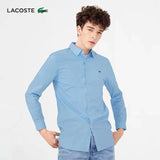 Back view of Lacoste luxury clothing with monogram-inspired silhouette