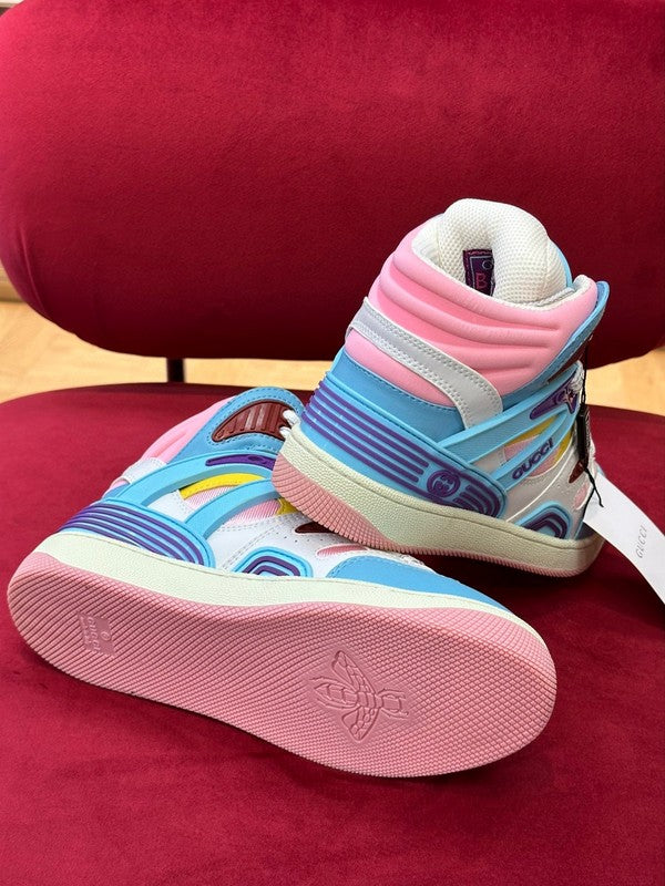 Side profile of Gucci muted earth tones sneakers everyday casual design