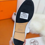Hermès White Ankle Boots - Angled View