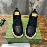 Gucci tonal black luxury sneakers view 10 padded collar comfort