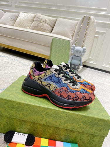 Gucci Luxury sneakers in clean off-white chunky sole construction front view