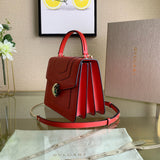 Classic Faux Leather Handbag - Smooth Faux-Leather Exterior | Women's Premium Handbag #1698 - texture close-up (image 9) of designer-inspired handbag