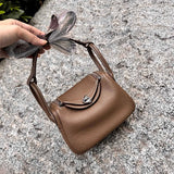 Side view of chic structured handbag