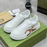 Gucci neutral cream luxury sneakers view 10 signature lace-up style
