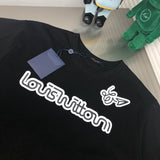Close-up detail shot of Louis Vuitton cotton t-shirt with tailored silhouette