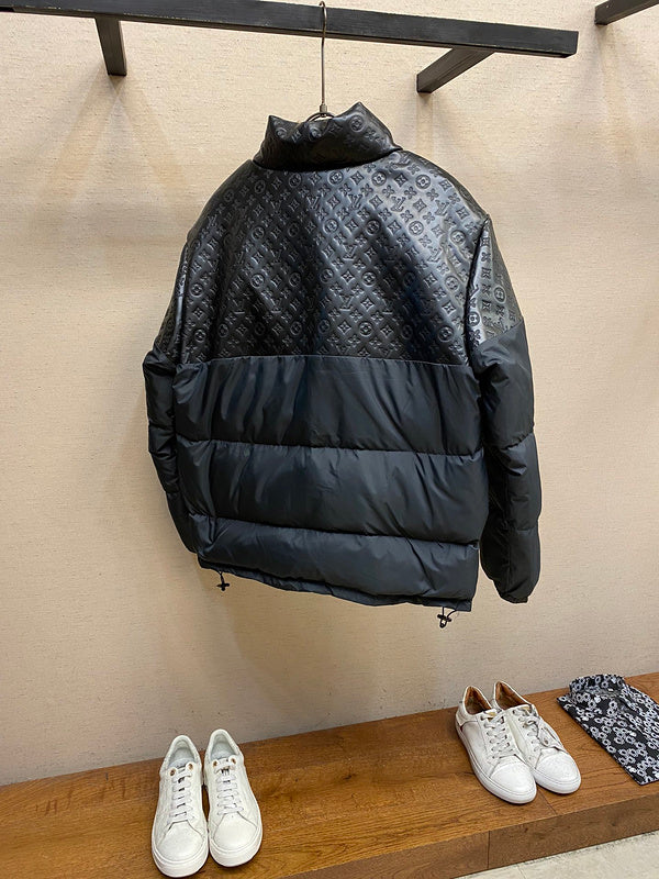 Side profile of Louis Vuitton luxury clothing with label-forward styling
