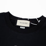 Close-up detail shot of Gucci luxury clothing with contemporary cut