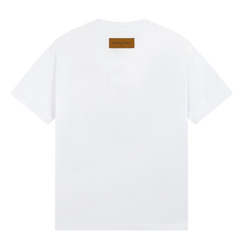 Close-up detail shot of Louis Vuitton cotton t-shirt with everyday silhouette
