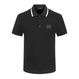 Side profile of Polo cotton polo shirt with logo-detail design
