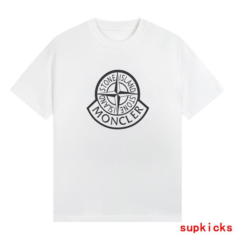 Side profile of Moncler luxury clothing with logo-detail design