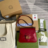 Front view of modern structured women's handbag – women's statement bag