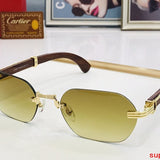 Close-up detail view of Cartier unisex sunglasses
