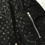 Close-up detail shot of Louis Vuitton luxury clothing with tailored silhouette