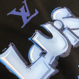 Flat lay presentation of Louis Vuitton cotton t-shirt with label-forward styling
