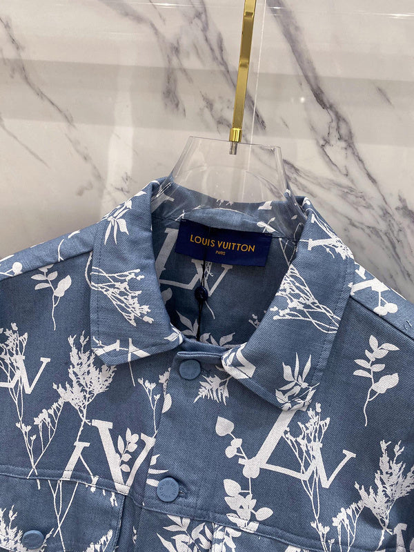 Side profile of Louis Vuitton luxury clothing with label-forward styling